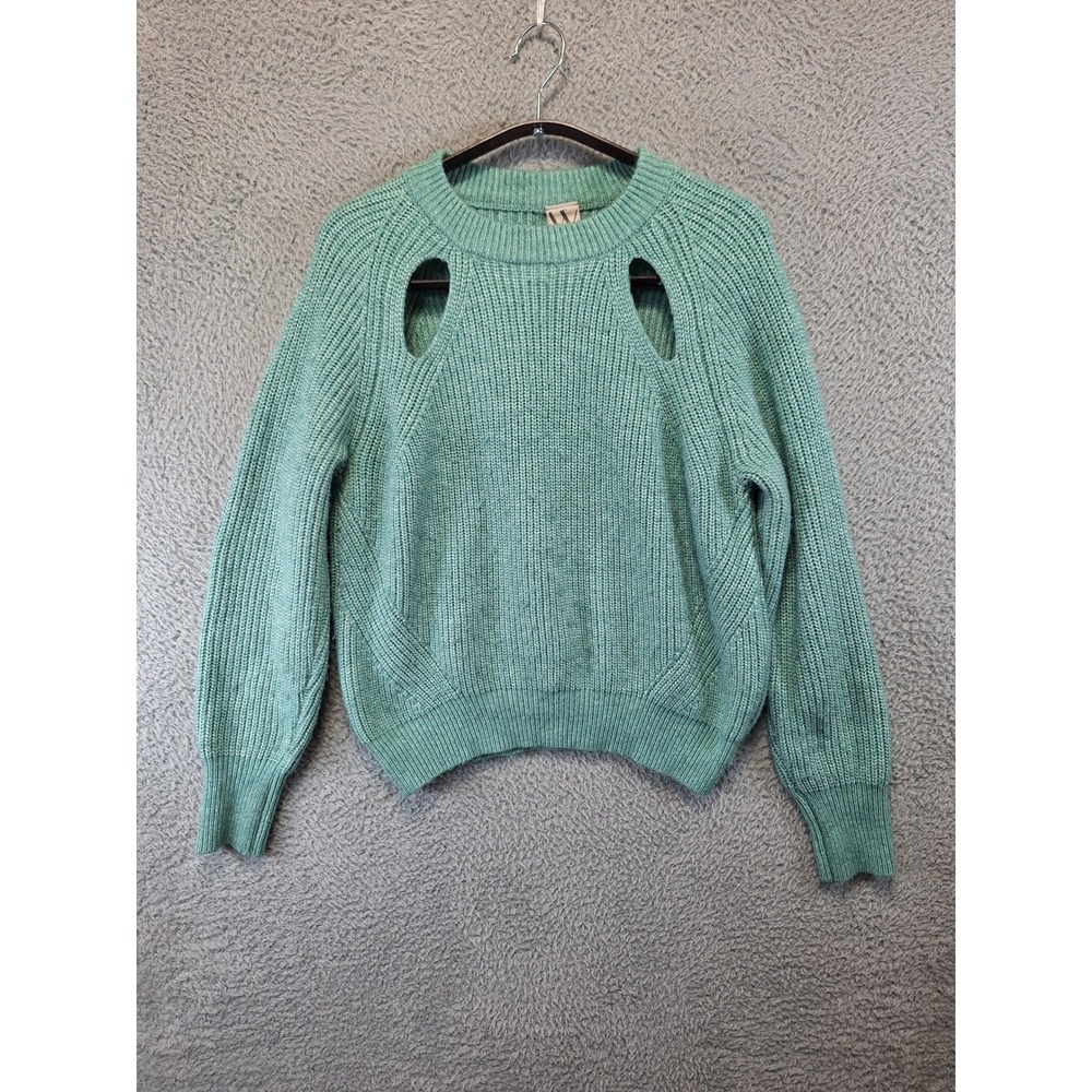 Worthington Womens Pullover Long Sleeve Sweater Size Large Cut Outs